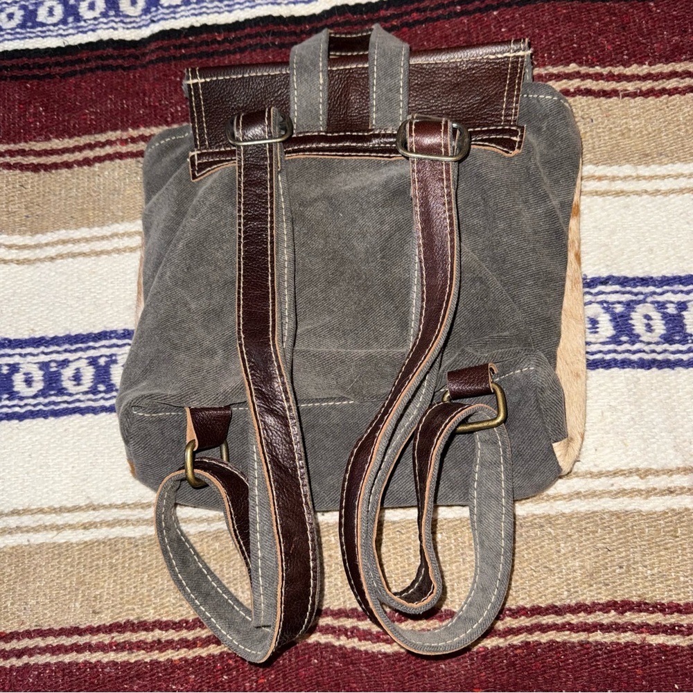 Myra Bag Brown and Cream Backpack - Picture 3 of 5